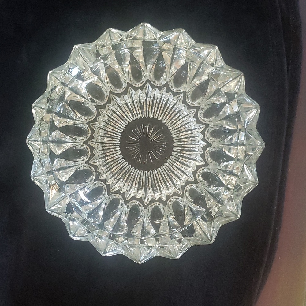 Vintage Lead Crystal Ashtray / Candy Dish / Relish Dish